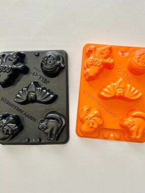 Vintage Halloween Jello Jigglers Plastic Molds Orange and Black